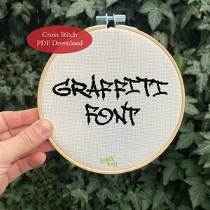 Graffiti Font Cross stitch pattern - PDF download