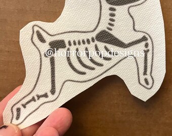 Reindeer Skeleton Christmas Embroidery Pattern - Stick and Stitch