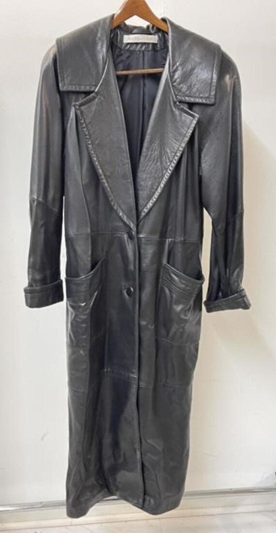 Vintage Andrew Marc Women's Black Lambskin Leather Full Length