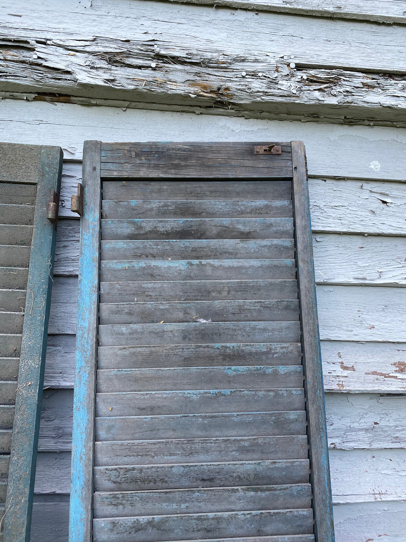 Antique Wooden Shutters DISTRESSED louvered shutter door Etsy