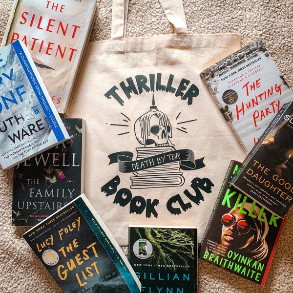 Thriller Book Club Tote Bag, Thriller BookTok Book Bag, Mystery Book Tote Bag, Psychological Thriller Book Club, Crime Fiction Book Tote