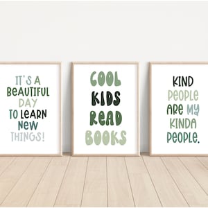 Digital Download Classroom Decor, Printable Classroom Poster Set, Elementary, Middle, High School, Nursery Posters, Boho School Wall Decor