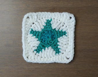 Patrón de cuadrado de abuela estrella / Aplicación de estrella de crochet / Patrón y tutorial en PDF