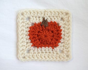 Crochet Pumpkin Granny Square Pattern | Crochet Pumpkin Applique | PDF Pattern & Tutorial