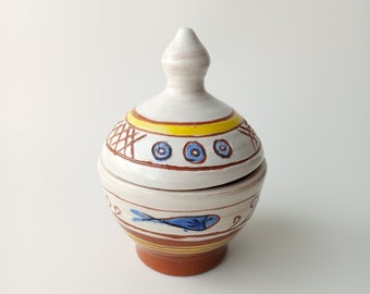 bowl with lid, pottery bowl, sugar bowl, ceramic, jam bowl with lid, honey bowl with lid, salt bowl with lid.