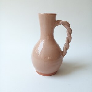 Handmade ceramic beige mini jug, pottery pitcher,  anniversary gift