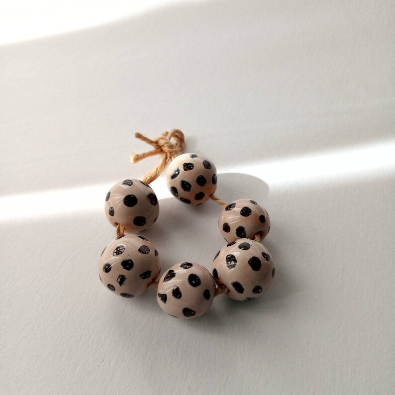 Ceramic Beads, Glazed bead. Aprox 1.3 to 1.8 cm. image 8