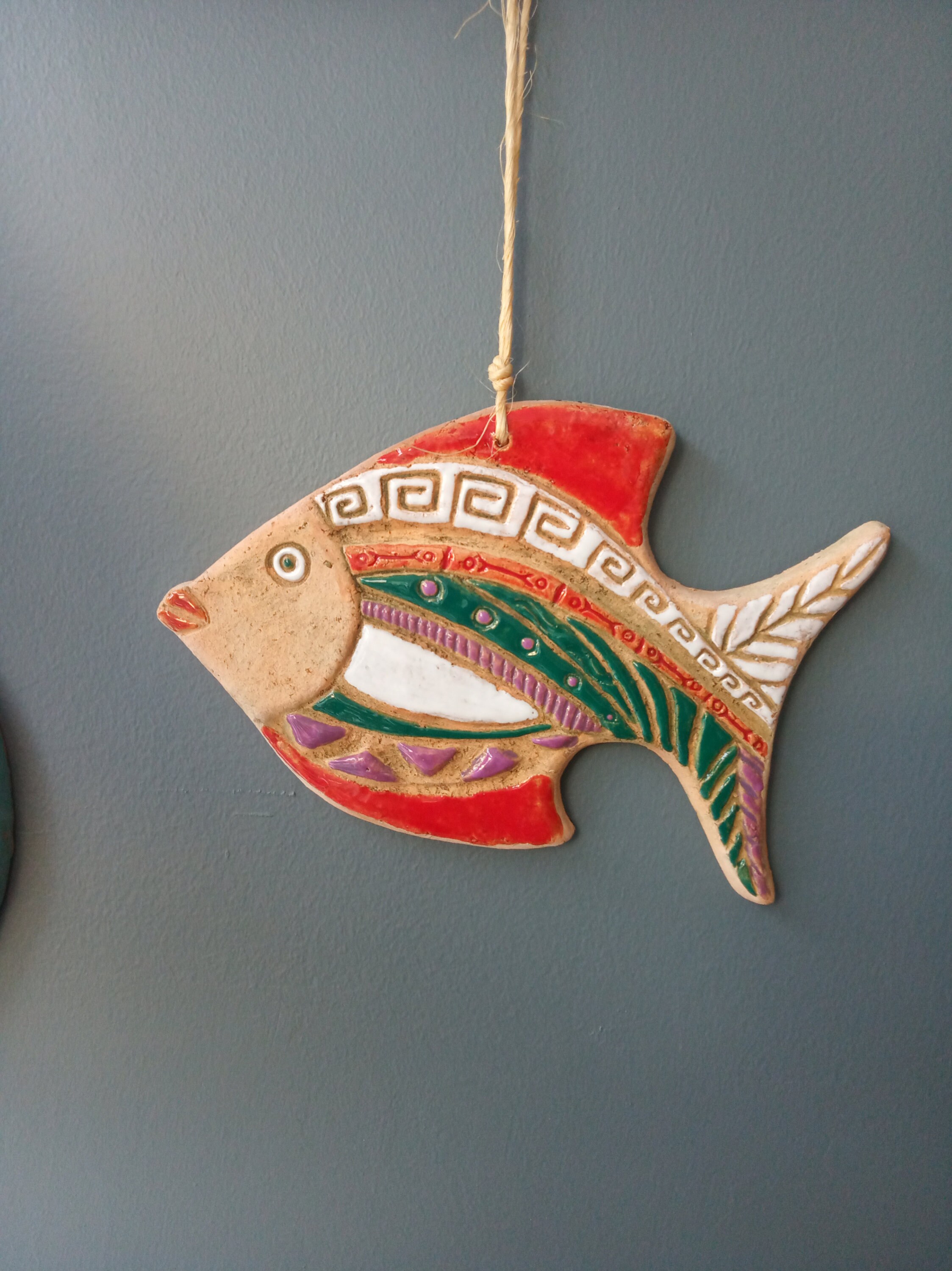 Wall Hanging Fish Handmade Ceramic Decoration Pottery Wall Etsy