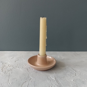 Keramik Kerzenhalter, handgemachte beige farbe glasierte Kerzenhalter, mindfulness Yoga Meditation, Geschenk für Freund