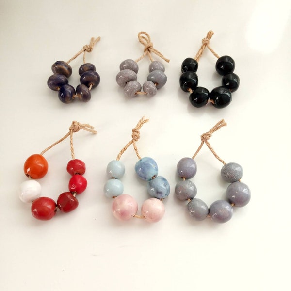 Ceramic Beads, Glazed bead. About 1.4 to 1.8 cm.