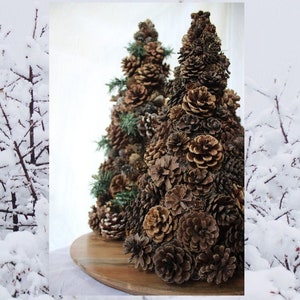 Pinecone Tree – Nature Inspired Centerpiece – Cabin Décor – Winter Topiary Tree - Pick Your Size – Single Tree