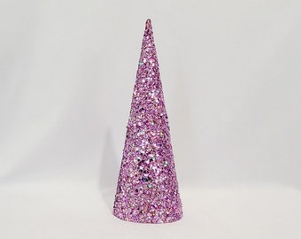 Handgemachter lila Glitter Baum: Partydekoration