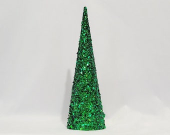 Handgefertigter Victory Green Glitter Baum: Partydekoration