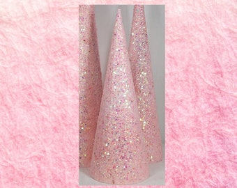 Pink Glitter Cone Baum: Babyparty-Mittelstück, Gender Reveal Decor