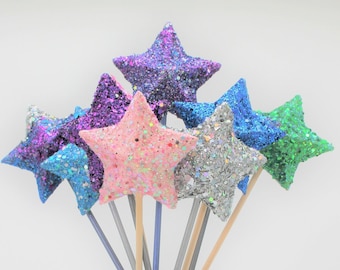 Glitter Star Wand: Fairy Princess Party Favor, Photo Prop