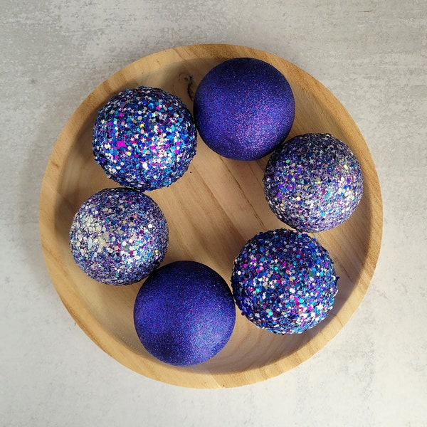 Decorative Glitter Balls in Shades of Purple – Deco Bowl Filler – Party Décor – Decorative Balls – Galaxy & Cosmic Décor – Party Decorations