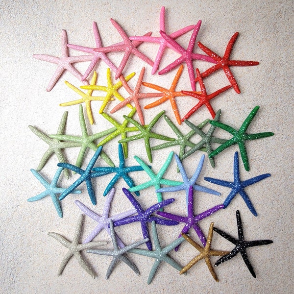 Painted Starfish – Handmade to Order - Pick Your Color – Single Starfish – Coastal Decoration – Glittered Starfish