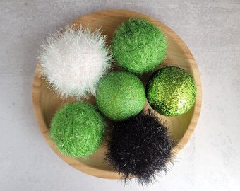 Grinch Inspired Christmas Decorative Balls: Green, White, Black Bowl Filler