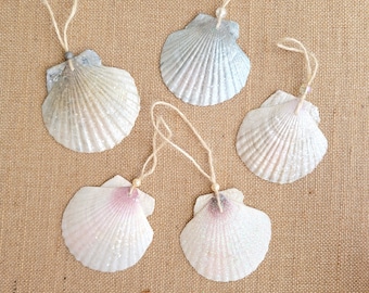 Handmade Glittered Seashell Ornament: Beachy Christmas Decor