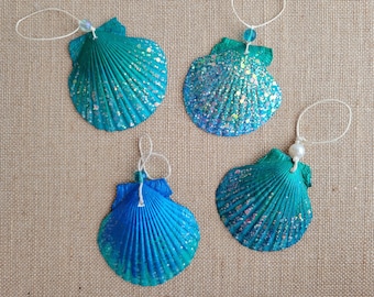 Shades of the Ocean Seashell Ornaments – Handmade to Order - Pick Your Design – Single Seashell Ornament