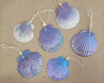 Handmade Glitter Seashell Ornament: Beachy Christmas Decor