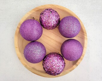 Decorative Lilac Glitter Balls – Deco Bowl Filler – Party Décor – Home Decor – Party Decorations