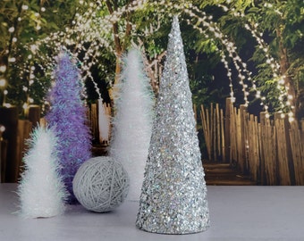 Silber Glitter Cone Baum: Urlaub Party Herzstück