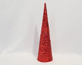 Handgemachter rubinroter Glitzerbaum: Partydekoration