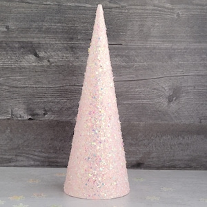 Pink Glitter Holiday Tree: Snowy Sunrise Party Centerpiece