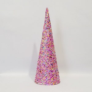 Confetti Glitter Tree – Party Centerpiece – Decorative Cone Tree – Pick Your Size – Single Glitter Tree