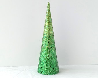 Ombre Glitter Tree Centerpiece – Limeade and Victory Green Décor