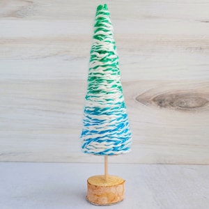 Colorful Yarn Wrapped Trees – Tipsy Trees – Rustic Home Accents – Home Décor – Whimsical Tree - Mantel Décor