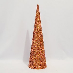 Árbol de calabaza con brillantina naranja: centro de mesa para fiestas hecho a mano