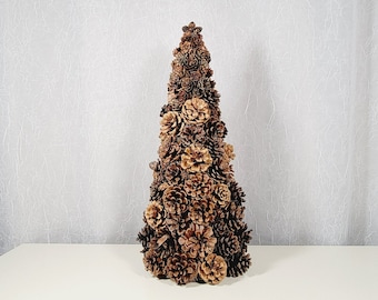 Pinecone Christmas Tree: Handmade Winter Cabin Decor Centerpiece