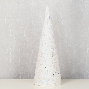 Árbol de purpurina blanca: centro de mesa para fiestas, decoración para baby shower, árbol decorativo, elige un tamaño, árbol de purpurina individual