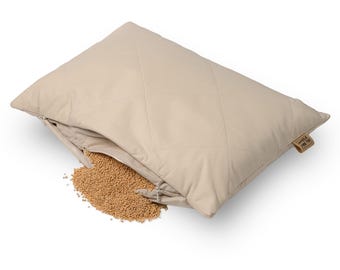 Almohada de mijo orgánico – Soporte ajustable para el cuello, funda de algodón acolchada, almohada cómoda para dormir