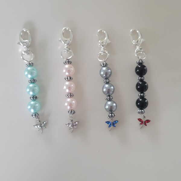 Glass Bead Keychain Etsy