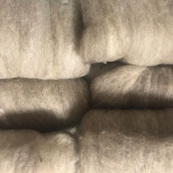 Romeldale Teeswater blend, soft and lustrous, 4 oz in hand processed batts