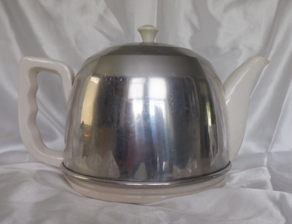 Ceramic Teapot with Lined Aluminum Cozy Etsy