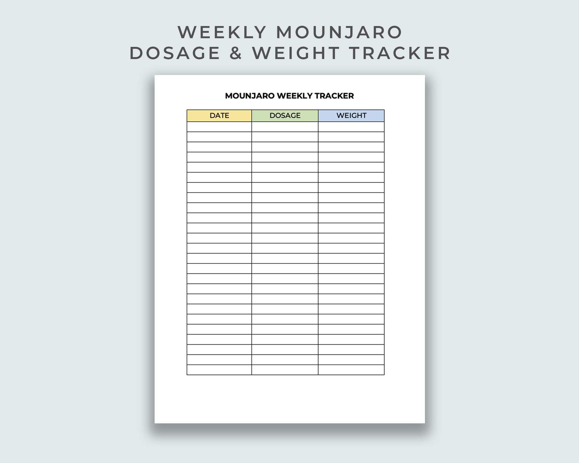 Mounjaro Weight Loss Tracker Dose Tracker Simple Weight - Etsy Australia 