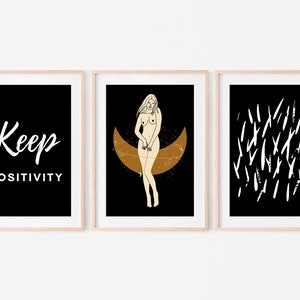 Art digital download, art to print, Wall printing, Digital download, Printable wall art, Spiritual creation, Woman, Moon