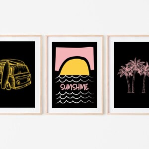 Art Digital Download, Illustration, Modern Wall Art, Palm Tree, Sunshine, Sun, Californian style, wall decoration, Wall Art