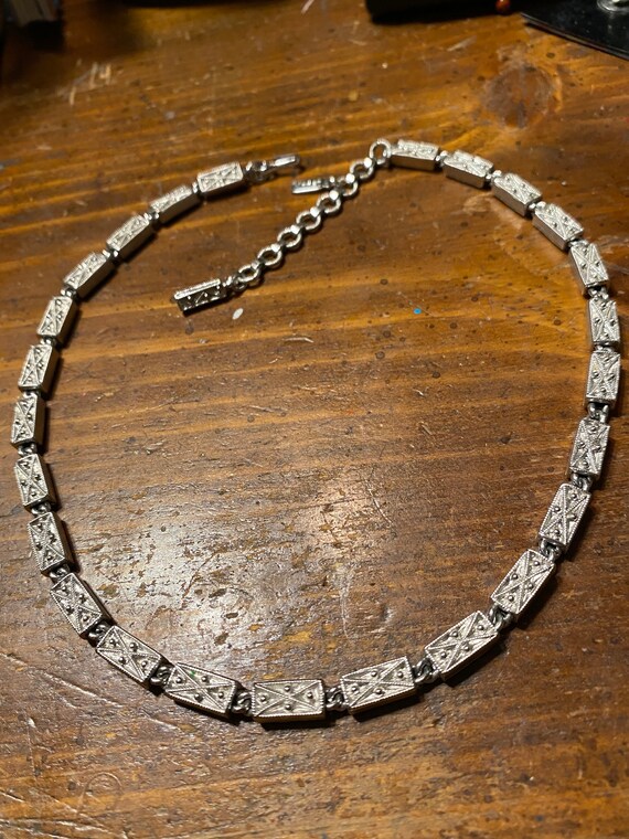 Vintage MONET Textured Box Chain Necklace