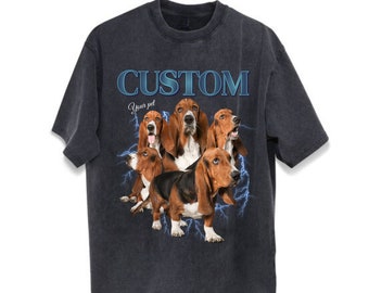 Custom Vintage Pet Shirt Pet Photo, Name Custom Shirt, 90's Style Pet T-Shirt, Custom Cat Graphic Unisex T-Shirt