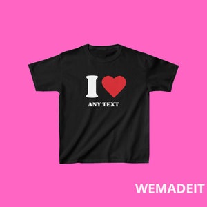 Personalisiertes I Heart Any Text Baby T-Shirt, I Love Custom Baby T-Shirt, Geschenk für Bild 3