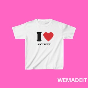 Personalisiertes I Heart Any Text Baby T-Shirt, I Love Custom Baby T-Shirt, Geschenk für Bild 2