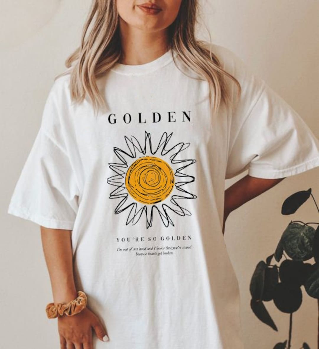 Golden T-shirt You're so Golden Merch Fine Line Love on - Etsy