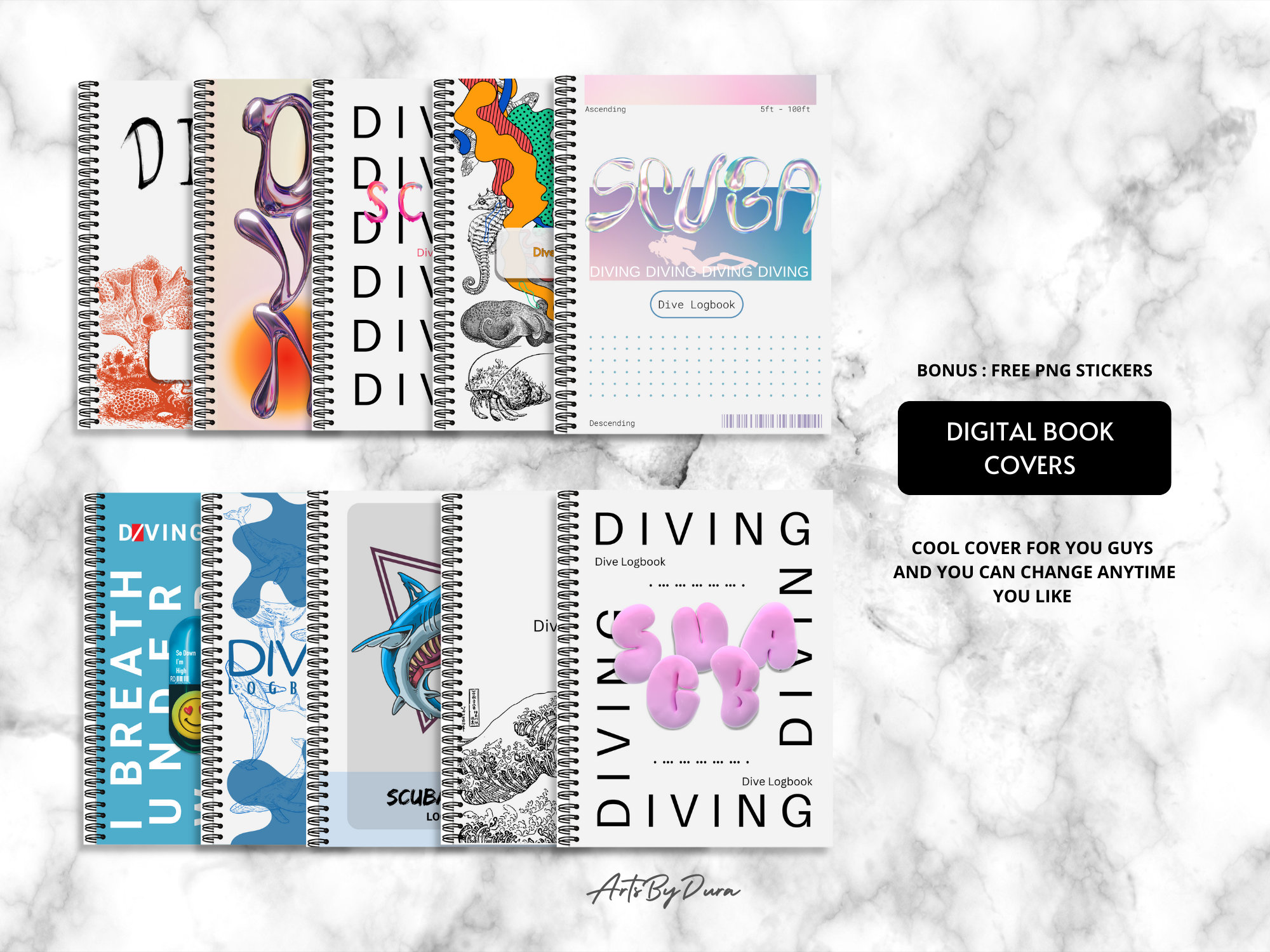 Scuba Diving Log Book Planner, Dive Log Book Hyperlink Pdf, Scuba