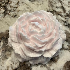 Palest Pink Resin Peony Flower Collectible - so pretty and delicate