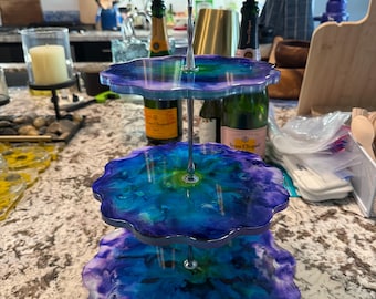 So Cool Tie-Dye Effect 3-tier Cupcake stand! Who wants cake?